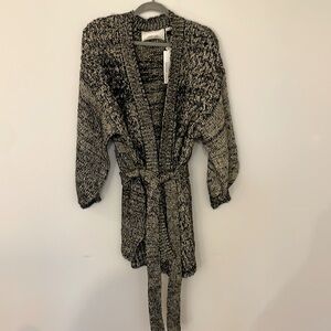 Lost ink tie waist sweater